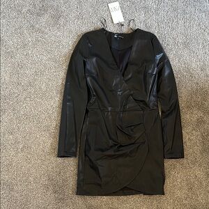 Black Faux Leather Dress